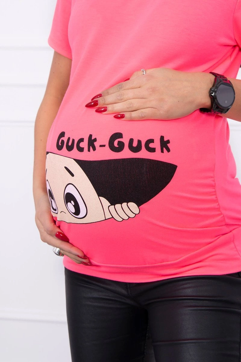 Bluzka ciążowa Guck różowy neon 3 Bluzka ciążowa Guck różowy neon - obrazek 3