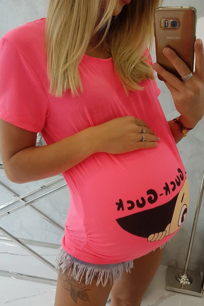Bluzka ciążowa Guck różowy neon 5 Bluzka ciążowa Guck różowy neon - obrazek 5