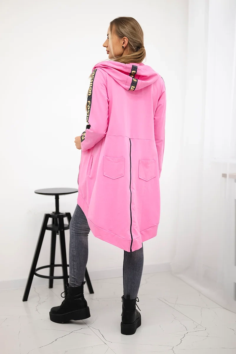 Bluza z suwakiem z tyłu jasno różowa 4 Bluza z suwakiem z tyłu jasno różowa - obrazek 4