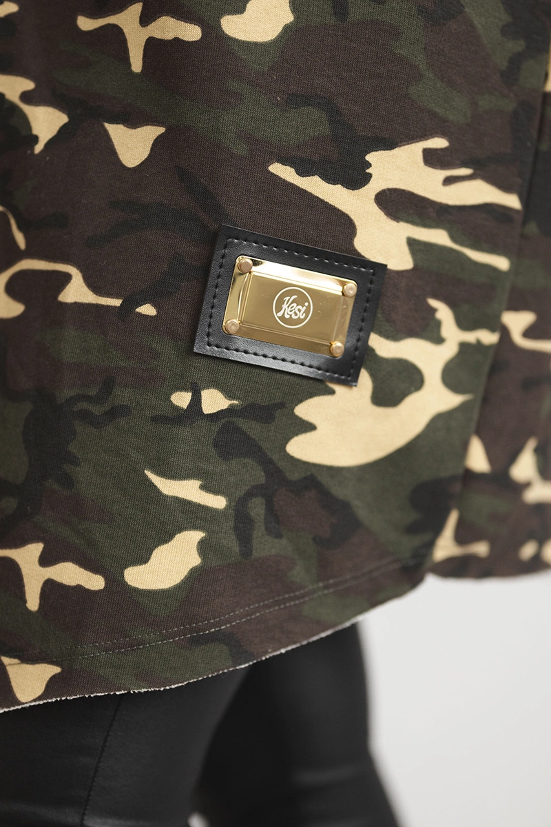 Narzutka z napisami khaki+beżowy 4 Narzutka z napisami khaki+beżowy - obrazek 4