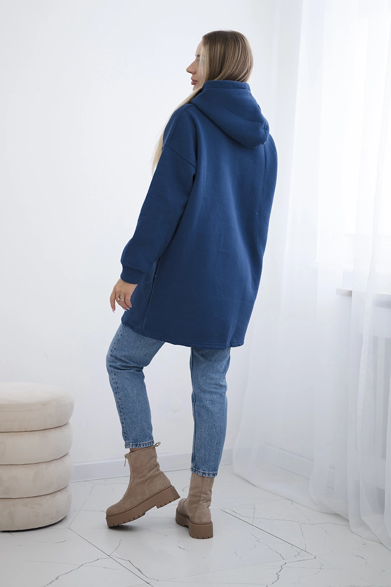 Bluza ocieplana z kapturem jeansowy 3 Bluza ocieplana z kapturem jeansowy - obrazek 3