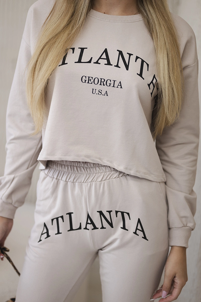 Komplet z nadrukiem Atlanta beżowy 4 Komplet z nadrukiem Atlanta beżowy - obrazek 4