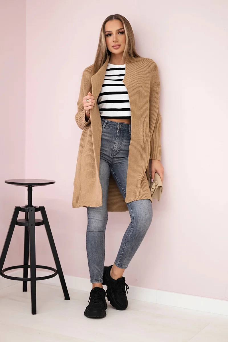 Sweter z rękawami typu nietoperz camelowy 2 Sweter z rękawami typu nietoperz camelowy - obrazek 2