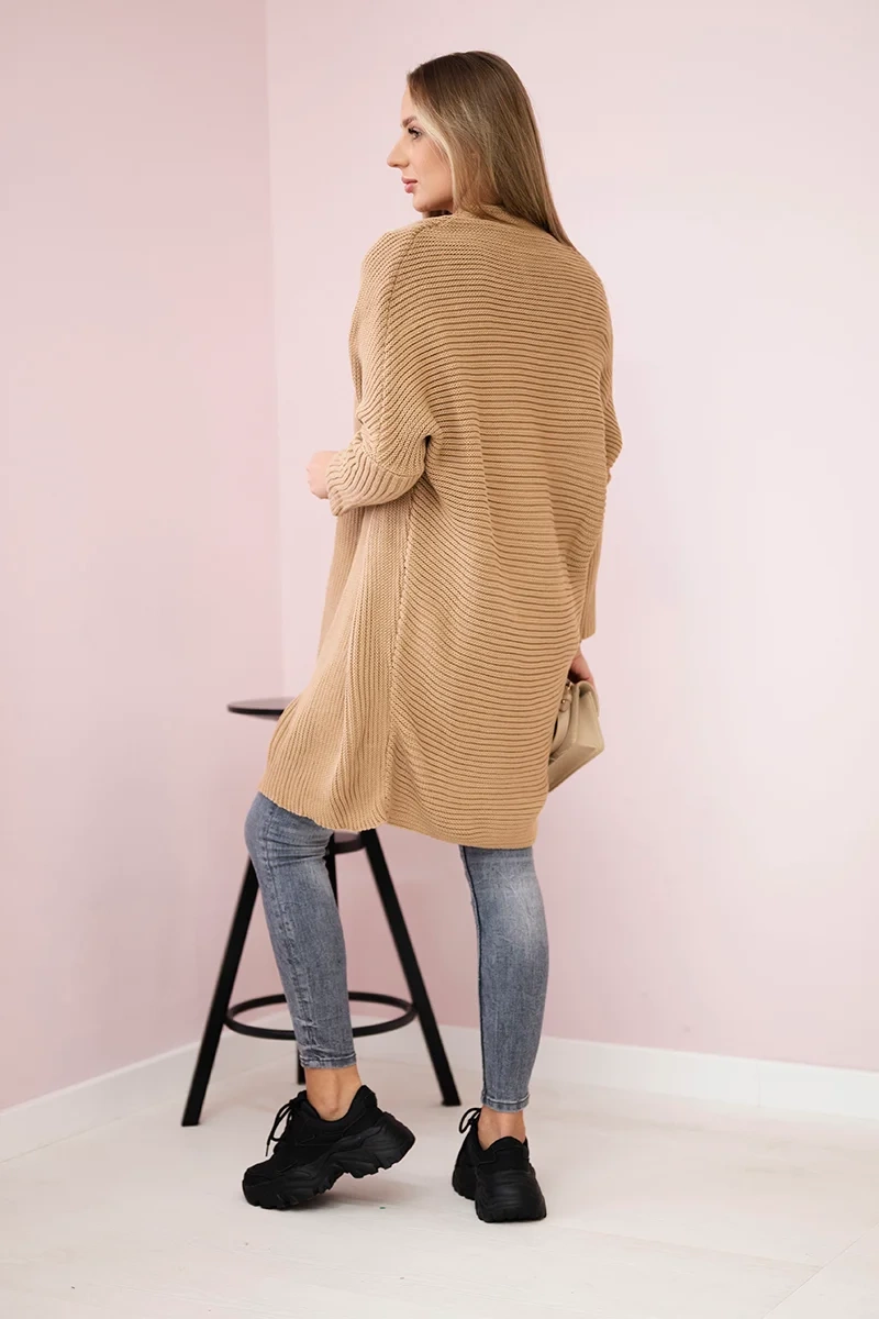 Sweter z rękawami typu nietoperz camelowy 3 Sweter z rękawami typu nietoperz camelowy - obrazek 3