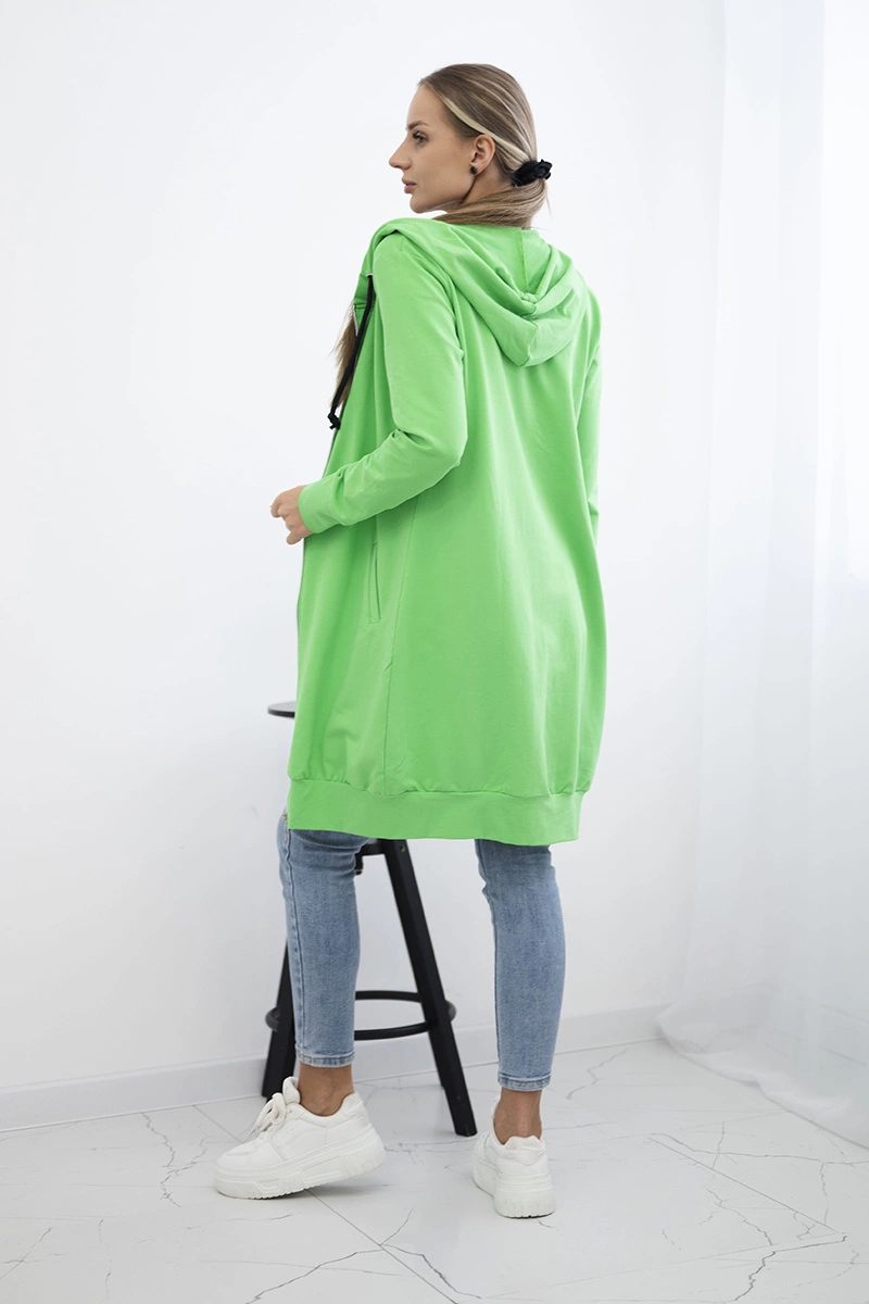 Bluza sukienkowa z kapturem jasna zielona 3 Bluza sukienkowa z kapturem jasna zielona - obrazek 3