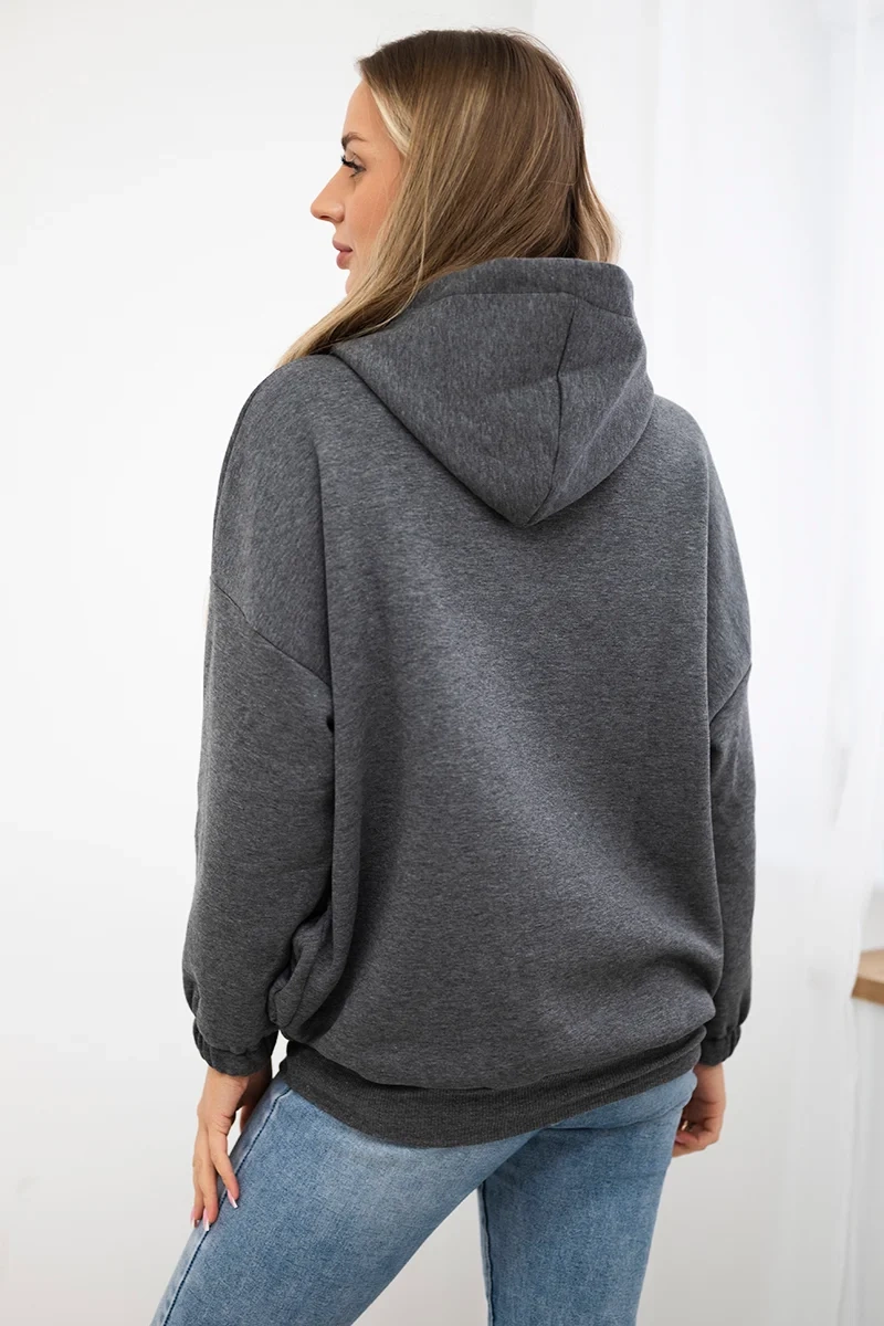 Bluza z kapturem grafitowa 3 Bluza z kapturem grafitowa - obrazek 3
