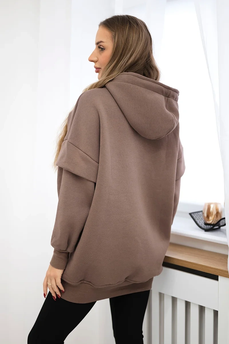 Bluza ocieplana z półgolfem mocca 3 Bluza ocieplana z półgolfem mocca - obrazek 3