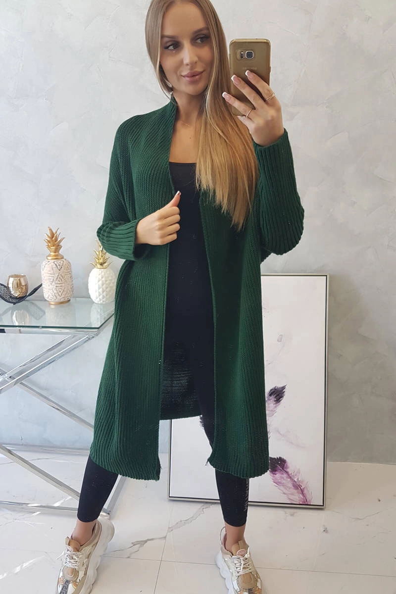 Sweter z rękawami typu nietoperz ciemny zielony 5 Sweter z rękawami typu nietoperz ciemny zielony - obrazek 5