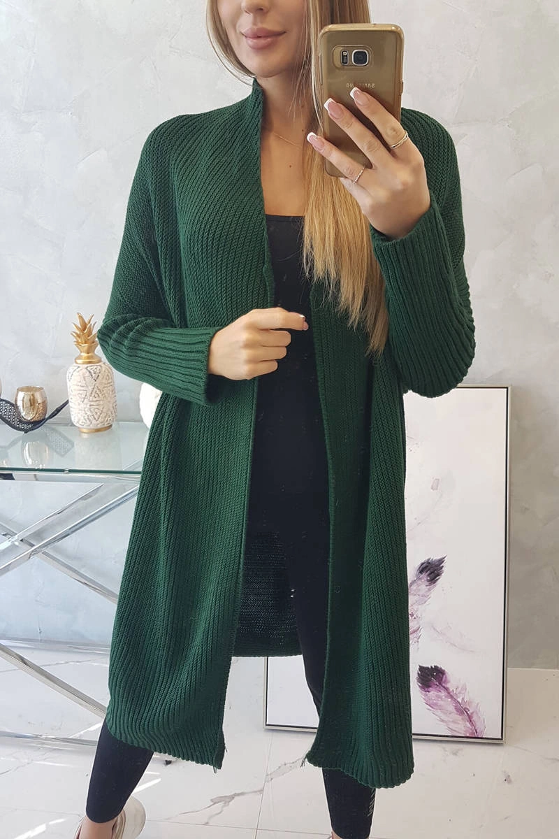 Sweter z rękawami typu nietoperz ciemny zielony 6 Sweter z rękawami typu nietoperz ciemny zielony - obrazek 6