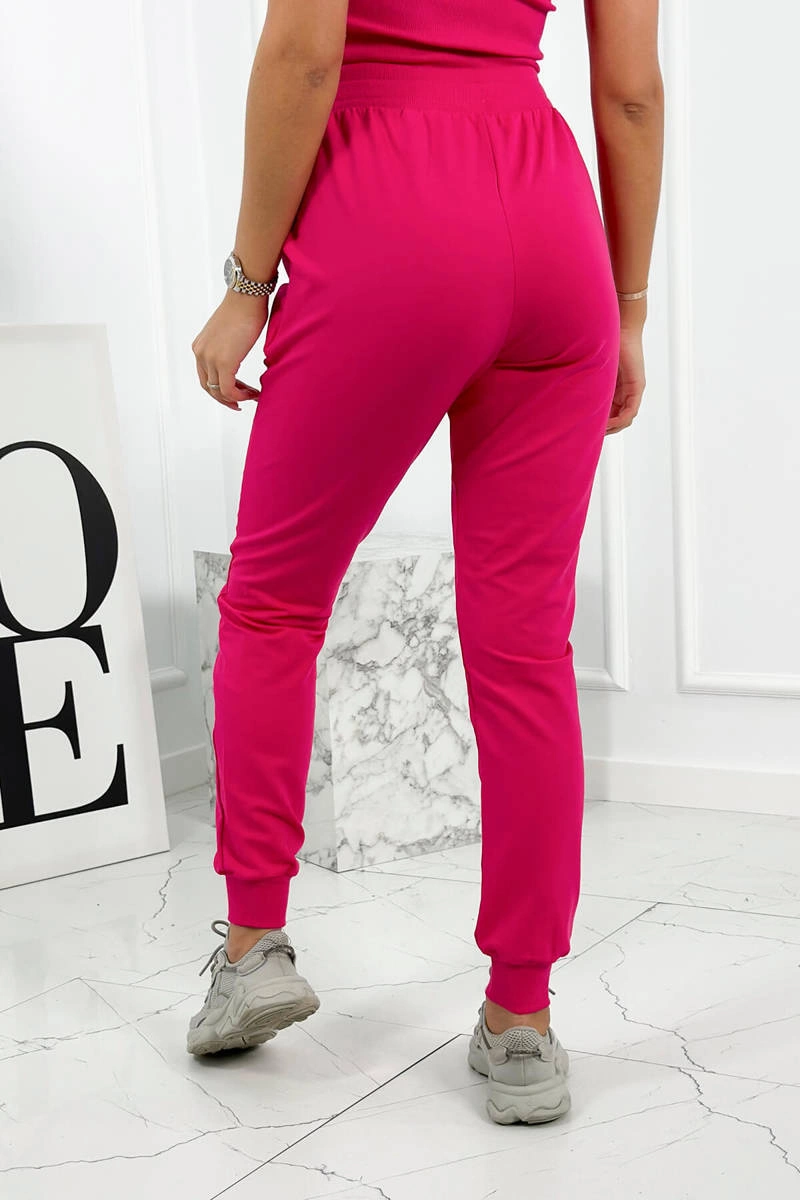 Komplet 3 w 1 bluza na napy + top + spodnie fuksja 5 Komplet 3 w 1 bluza na napy + top + spodnie fuksja - obrazek 5