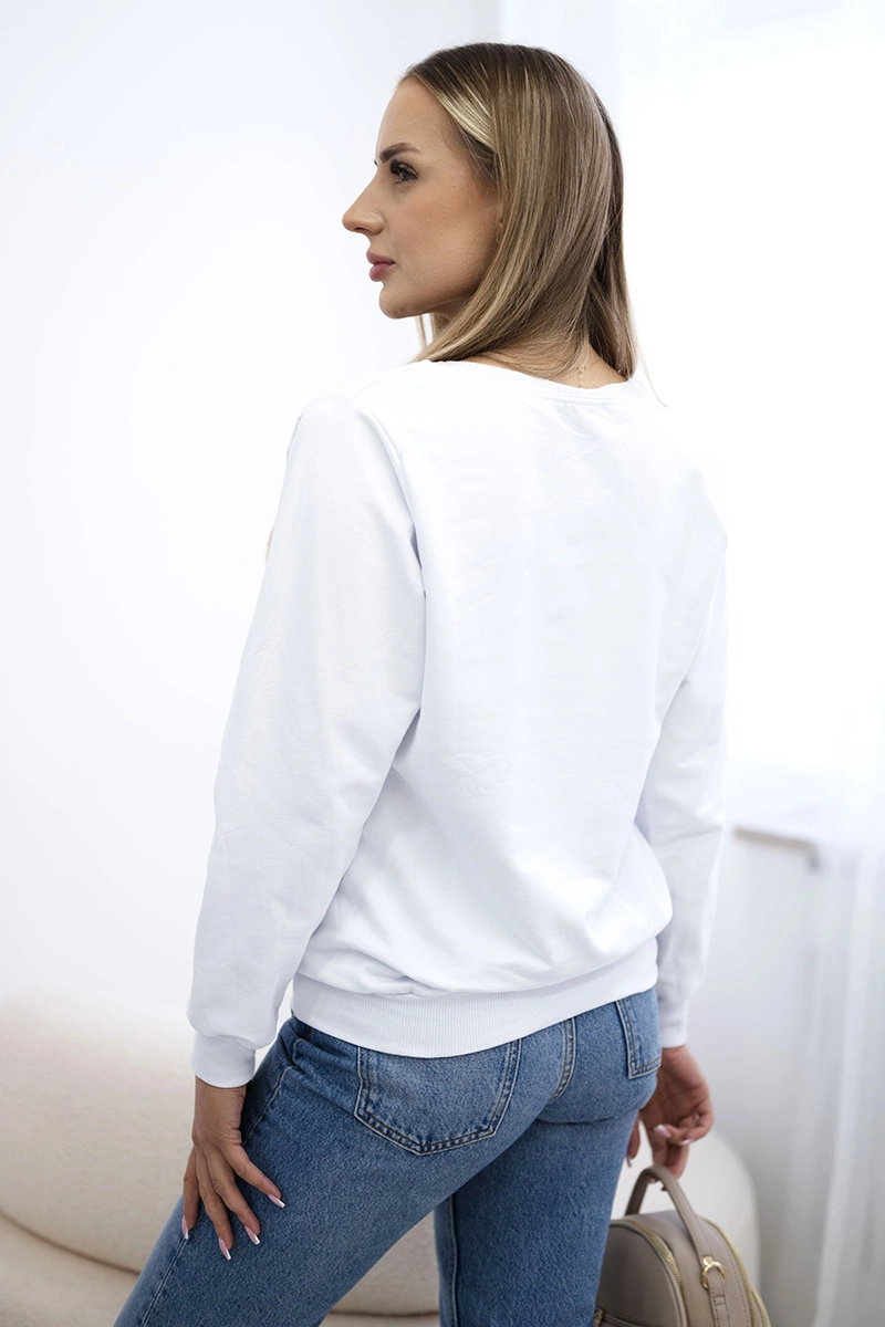 Bluza z nadrukiem biała 3 Bluza z nadrukiem biała - obrazek 3