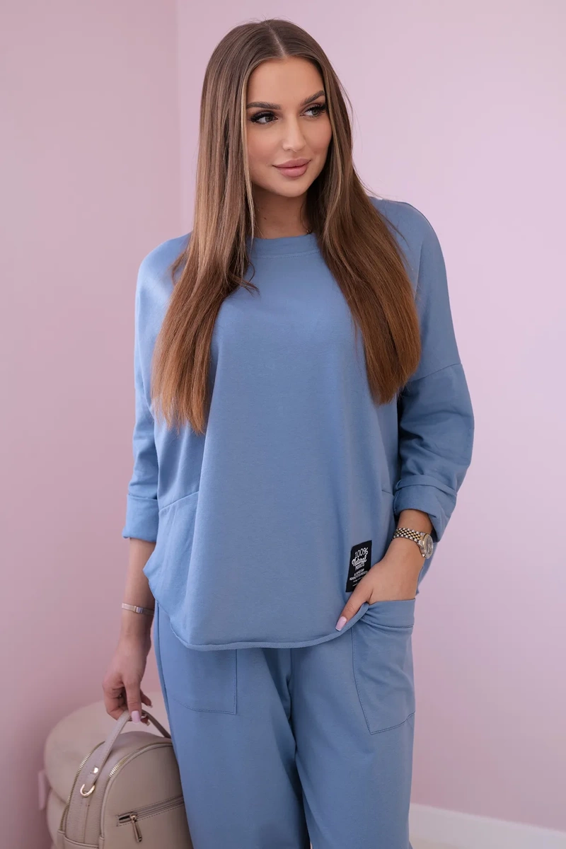 Komplet bawełniany bluza + spodnie jeansowy 1 Komplet bawełniany bluza + spodnie jeansowy