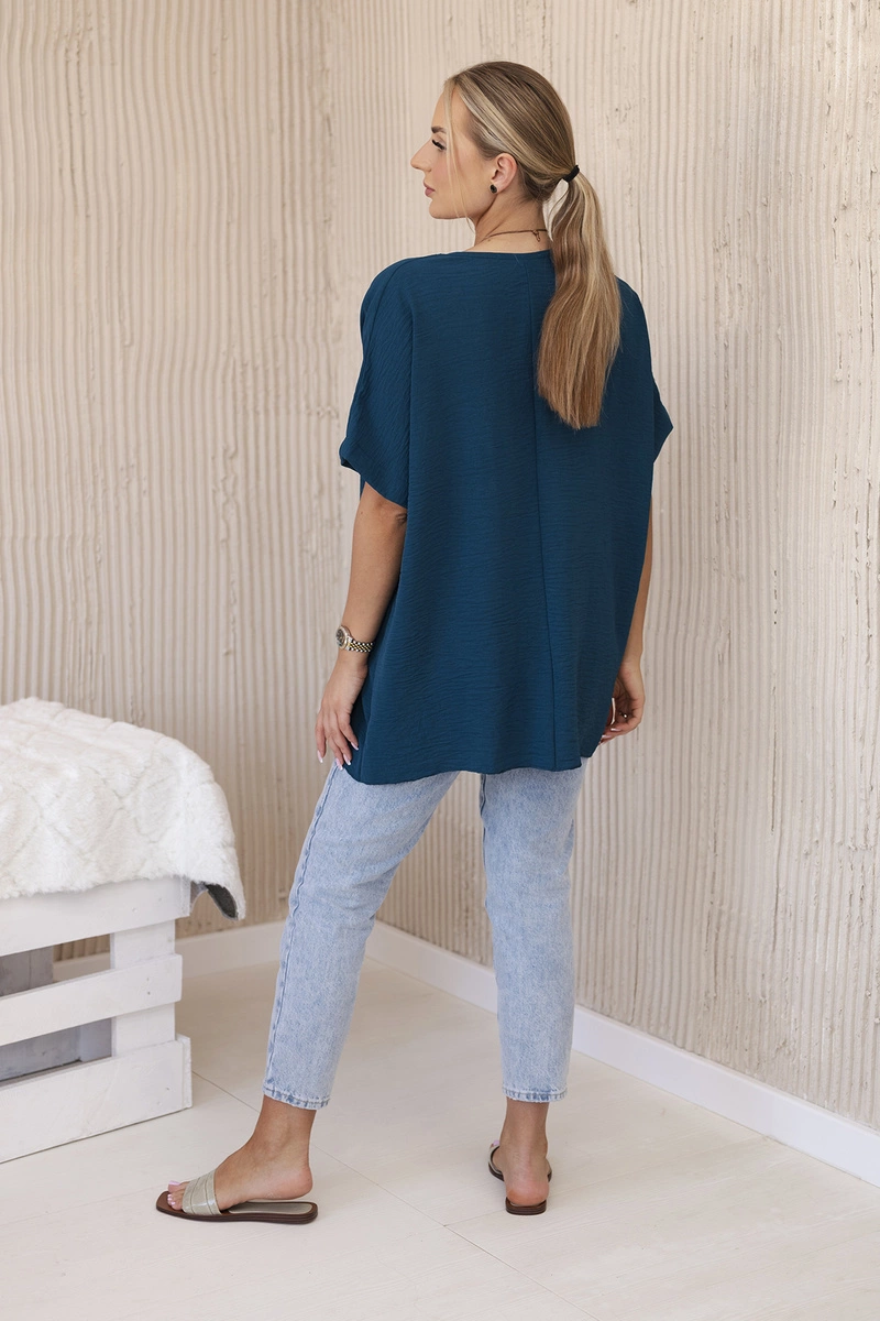 Bluzka oversize z wisiorkiem morska 3 Bluzka oversize z wisiorkiem morska - obrazek 3