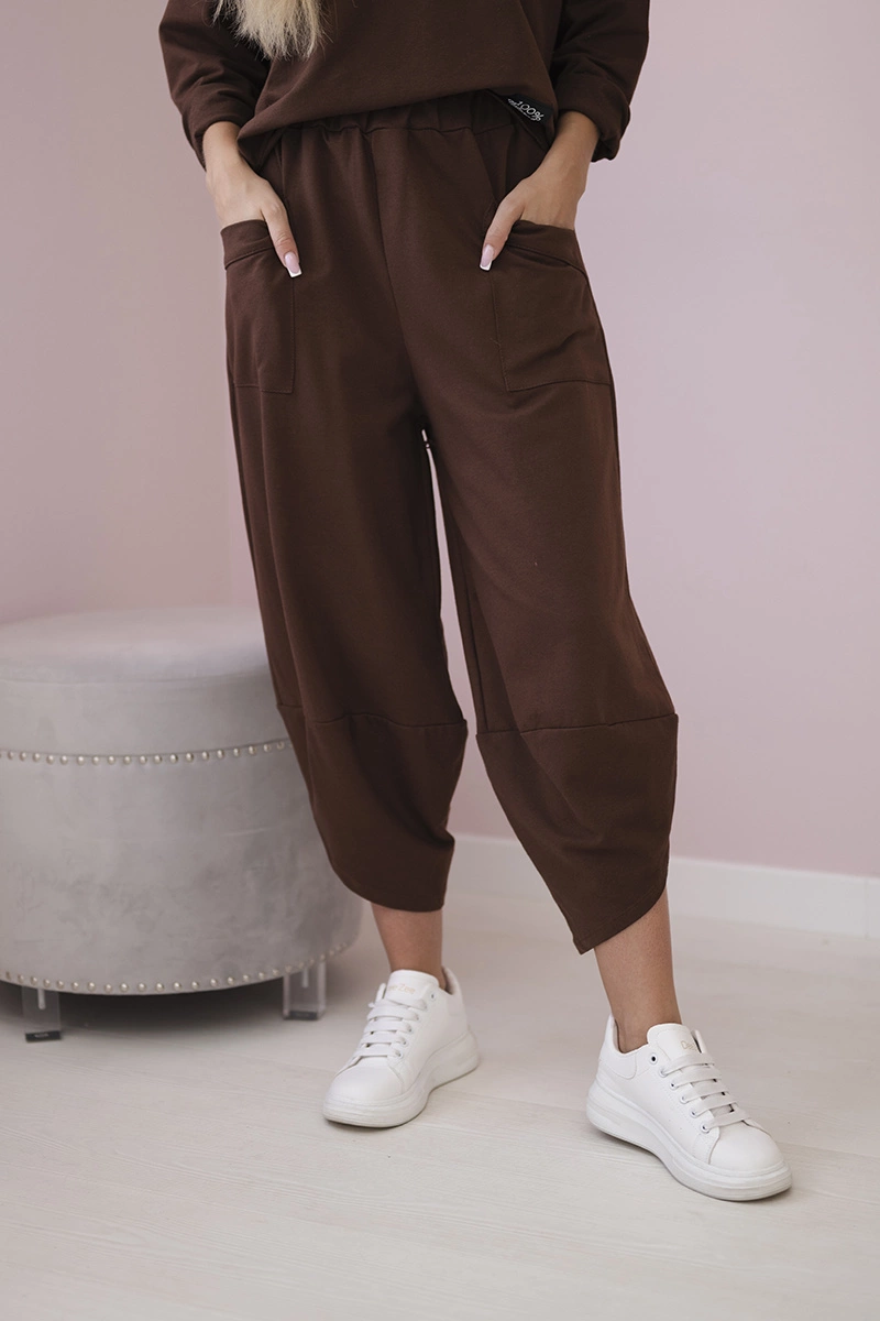 Komplet bawełniany bluza + spodnie brązowy 4 Komplet bawełniany bluza + spodnie brązowy - obrazek 4