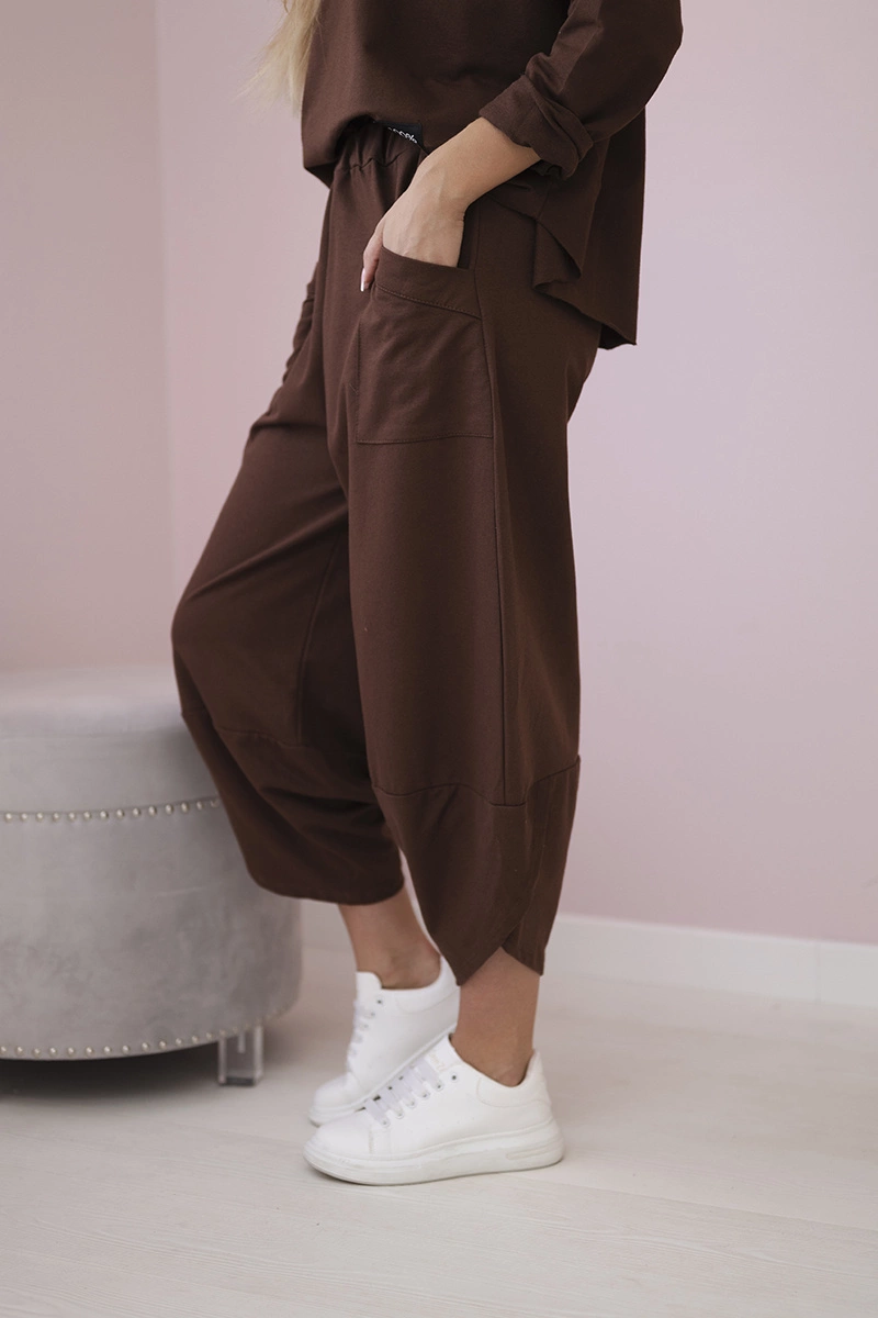 Komplet bawełniany bluza + spodnie brązowy 5 Komplet bawełniany bluza + spodnie brązowy - obrazek 5