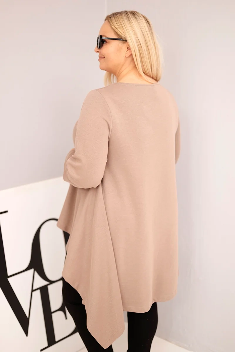 Tunika damska Plus Size bawełniana o asymetrycznym kroju fango 4 Tunika damska Plus Size bawełniana o asymetrycznym kroju fango - obrazek 4