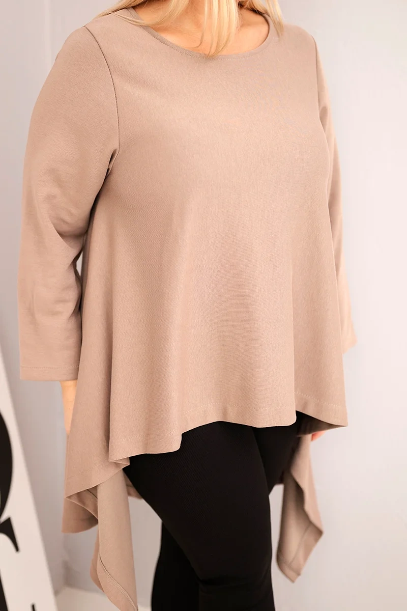 Tunika damska Plus Size bawełniana o asymetrycznym kroju fango 3 Tunika damska Plus Size bawełniana o asymetrycznym kroju fango - obrazek 3